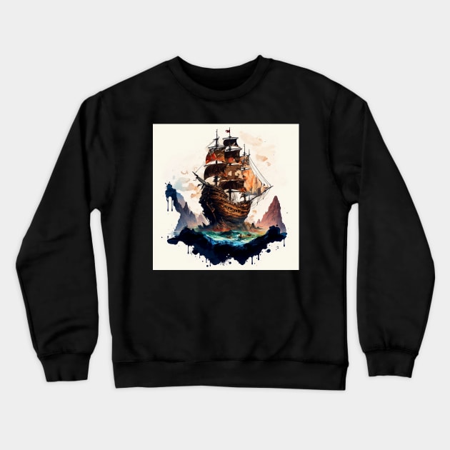 Pirate Ship - the goonies Crewneck Sweatshirt by Buff Geeks Art